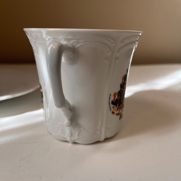 4 Christmas Tree Tirschenreuth Baronesse Teacups with Saucers Demitasse Germany - Picture 10 of 16